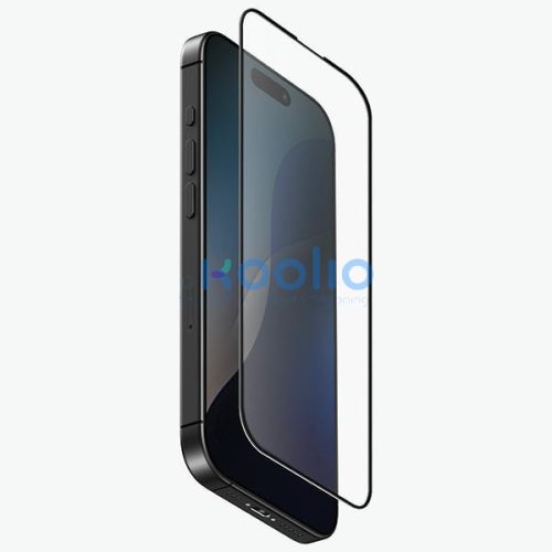 Uniq Optix Matte Apple iPhone 16 Pro tempered glass kijelzővédő üvegfólia felhelyező kerettel, fekete