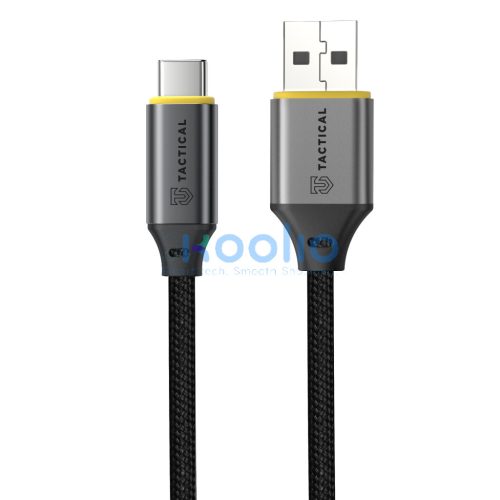 Tactical Fast Rope Aramid 2.0 USB-A-USB-C töltő- és adatkábel, szőtt, 0,3m, fekete