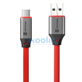   Tactical Fat Man 2.0 USB-A-USB-C töltő- és adatkábel, szilikon, 1m, piros