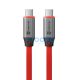 Tactical Fat Man 2.0 USB-C-USB-C töltő- és adatkábel, szilikon, 1m, piros
