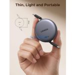 Ugreen USB-C-USB-C behúzható, állítható töltő-és adatkábel automatikus visszatekeréssel, 100W, 1m, fekete