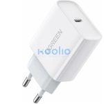 Ugreen CD137 USB-C hálózati töltő adapter, PD 3.0, 20W, fehér