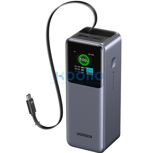 Ugreen PB726 Powerbank / külső akkumulátor, USB-A-2xUSB-C, 20000mAh, 165W, QC+PD, szürke