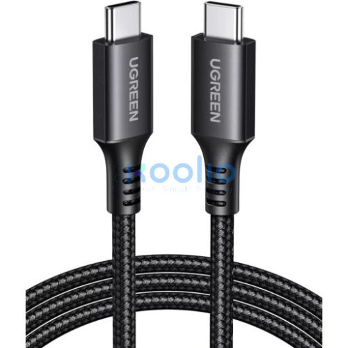 Ugreen US567 USB-C-USB-C töltő-és adatkábel, Nylon, 60W, 3A, 1m, fekete