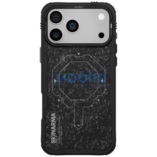 Skinarma Vektor Apple iPhone 17 Pro Max mágneses tok, Magsafe kompatibilis, fekete-fehér