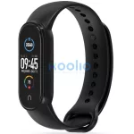 Xiaomi Mi Band 5 / Mi Band 6 / Mi Smart Band 7, szilikon pótszíj, állítható, TP IconBand, fekete