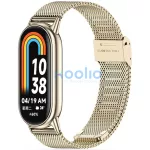 Xiaomi Mi Smart Band 8 / 9, fém pótszíj, milánói stílus, TP MilaneseBand, arany