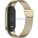 Xiaomi Mi Smart Band 8 / 9, fém pótszíj, milánói stílus, TP MilaneseBand, arany