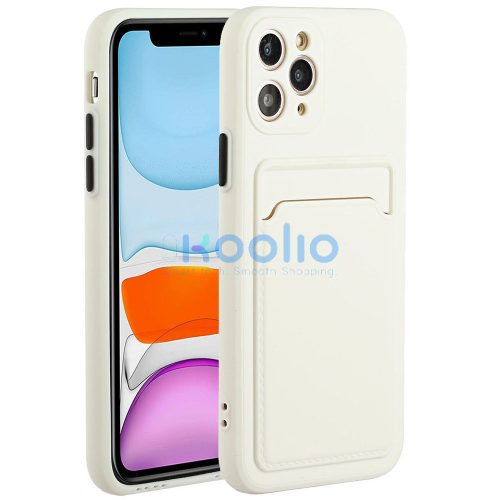 Xiaomi Redmi Note 14 Pro 5G (Global) / Poco X7, Szilikon tok, kártyatartóval, Wooze Card Slot, fehér