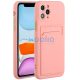Xiaomi Redmi Note 14 Pro 5G (Global) / Poco X7, Szilikon tok, kártyatartóval, Wooze Card Slot, rózsaszín