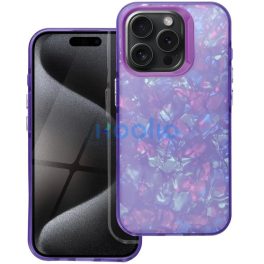   Apple iPhone 16 Pro Max, Műanyag hátlap védőtok + szilikon keret, kristály minta, Tutti-Frutti Case, lila