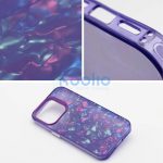 Apple iPhone 15 Pro Max, Műanyag hátlap védőtok + szilikon keret, kristály minta, Tutti-Frutti Case, lila