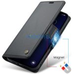 Apple iPhone 16e / 17e, Oldalra nyíló tok, stand, kártyatartóval, RFID technológiával, Wooze CaseME, fekete