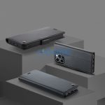 Apple iPhone 16e / 17e, Oldalra nyíló tok, stand, kártyatartóval, RFID technológiával, Wooze CaseME, fekete