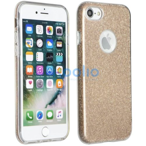 Apple iPhone 16e / 17e, Szilikon tok, csillogó, Forcell Shining, arany
