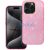 Apple iPhone 16e / 17e, Műanyag hátlap védőtok + szilikon keret, kristály minta, Tutti-Frutti Case, rózsaszín