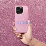 Apple iPhone 16e / 17e, Műanyag hátlap védőtok + szilikon keret, kristály minta, Tutti-Frutti Case, rózsaszín