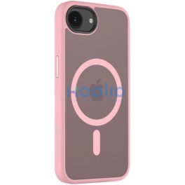   Apple iPhone 16e / 17e, Műanyag hátlap védőtok + szilikon keret, közepesen ütésálló, Magsafe kompatibilis, Tactical MagForce Hyperstealth, áttetsző/rózsaszín