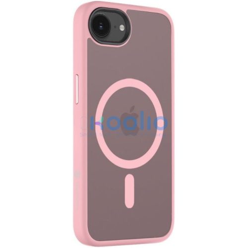 Apple iPhone 16e / 17e, Műanyag hátlap védőtok + szilikon keret, közepesen ütésálló, Magsafe kompatibilis, Tactical MagForce Hyperstealth, áttetsző/rózsaszín