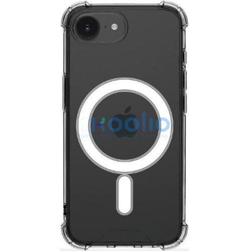 Apple iPhone 16e / 17e, Műanyag hátlap védőtok + szilikon keret, közepesen ütésálló, Magsafe töltővel kompatibilis, Tactical MagForce Plyo, átlátszó