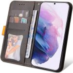 Huawei Honor Magic 7 Lite / X9c / X60 Pro, Oldalra nyíló tok, stand, kártyatartóval, kézpánttal, Wooze Colour Wallet, narancssárga