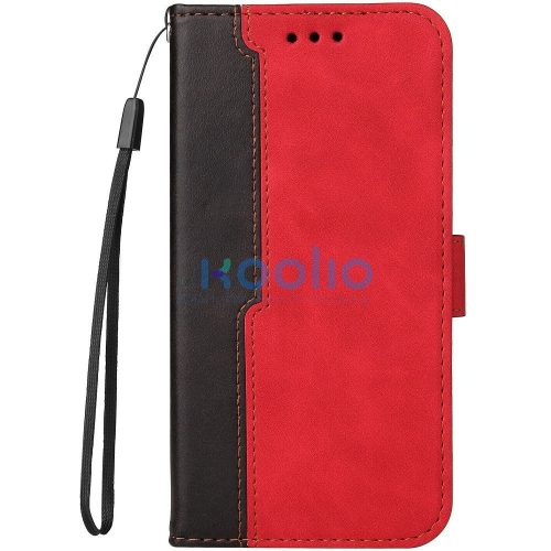 Huawei Honor Magic 7 Pro, Oldalra nyíló tok, stand, kártyatartóval, kézpánttal, Wooze Colour Wallet, piros