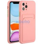 Samsung Galaxy A36 5G SM-A366B, Szilikon tok, kártyatartóval, Wooze Card Slot, rózsaszín