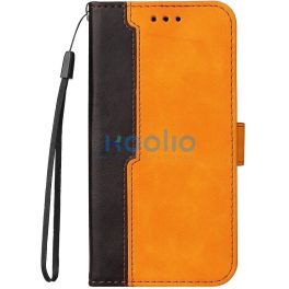   Huawei Honor 400 Lite, Oldalra nyíló tok, stand, kártyatartóval, kézpánttal, Wooze Colour Wallet, narancssárga