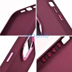 Apple iPhone 17, Szilikon tok, közepesen ütésálló, fémhatású kamera keret, Frame Case, lila