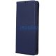 Apple iPhone 17, Oldalra nyíló tok, valódi bőrtok, stand, Smart Pro, sötétkék