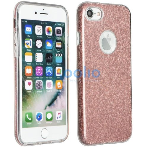 Apple iPhone 17 Pro, Szilikon tok, csillogó, Forcell Shining, vörösarany