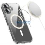 Apple iPhone 17, Műanyag hátlap védőtok + szilikon keret, Magsafe töltővel kompatibilis, FlexAir Hybrid Magsafe, átlátszó