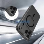 Apple iPhone 17 Pro, Műanyag hátlap védőtok + szilikon keret, közepesen ütésálló, Magsafe töltővel kompatibilis, Magslim Magsafe, áttetsző/fekete