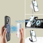 Samsung Galaxy S25 Plus SM-S936, Műanyag hátlap védőtok + szilikon keret, Magsafe töltővel kompatibilis, Magmat Magsafe, áttetsző/fekete