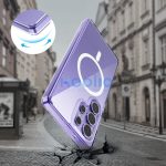 Samsung Galaxy S25 Ultra SM-S938, Műanyag hátlap védőtok + szilikon keret, Magsafe töltővel kompatibilis, FlexAir Hybrid Magsafe, átlátszó