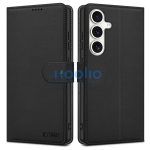 Samsung Galaxy S25 SM-S931, Oldalra nyíló tok, stand, mágnes csattal, TP Wallett, fekete