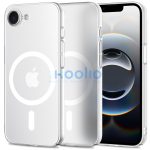 Apple iPhone 16e / 17e, Műanyag hátlap védőtok + szilikon keret, közepesen ütésálló, Magsafe töltővel kompatibilis, Magslim Magsafe, áttetsző/fehér