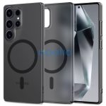 Samsung Galaxy S25 Ultra SM-S938, Műanyag hátlap védőtok + szilikon keret, közepesen ütésálló, Magsafe töltővel kompatibilis, Magslim Magsafe, áttetsző/fekete