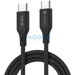 USB Type-C töltő- és adatkábel, USB Type-C, 100 cm, 5000 mA, 100W, törésgátlóval, gyorstöltés, PD, QC 4.0, Forcell F-Energy C347, fekete