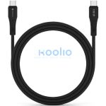 USB Type-C töltő- és adatkábel, USB Type-C, 100 cm, 5000 mA, 100W, törésgátlóval, gyorstöltés, PD, QC 4.0, Forcell F-Energy C347, fekete