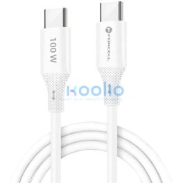   USB Type-C töltő- és adatkábel, USB Type-C, 100 cm, 5000 mA, 100W, törésgátlóval, gyorstöltés, PD, QC 4.0, Forcell F-Energy C347, fehér