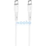 USB Type-C töltő- és adatkábel, USB Type-C, 100 cm, 5000 mA, 100W, törésgátlóval, gyorstöltés, PD, QC 4.0, Forcell F-Energy C347, fehér