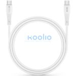 USB Type-C töltő- és adatkábel, USB Type-C, 100 cm, 5000 mA, 100W, törésgátlóval, gyorstöltés, PD, QC 4.0, Forcell F-Energy C347, fehér