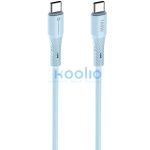 USB Type-C töltő- és adatkábel, USB Type-C, 100 cm, 5000 mA, 100W, törésgátlóval, gyorstöltés, PD, QC 4.0, Forcell F-Energy C347, kék