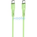 USB Type-C töltő- és adatkábel, USB Type-C, 100 cm, 5000 mA, 100W, törésgátlóval, gyorstöltés, PD, QC 4.0, Forcell F-Energy C347, zöld