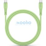 USB Type-C töltő- és adatkábel, USB Type-C, 100 cm, 5000 mA, 100W, törésgátlóval, gyorstöltés, PD, QC 4.0, Forcell F-Energy C347, zöld