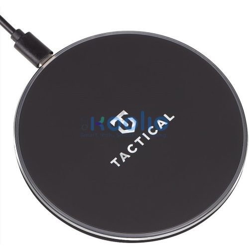 Univerzális vezeték nélküli töltő, Qi Wireless, gyorstöltés, LED - es, 15W, Tactical Base Plug, fekete