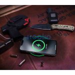 Univerzális vezeték nélküli töltő, Qi Wireless, gyorstöltés, LED - es, 15W, Tactical Base Plug, fekete