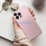 Apple iPhone 17, Szilikon tok, mikrofiber plüss belső, csillogó hátlap, Metallic Case, rózsaszín