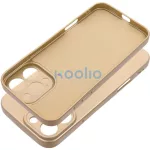 Apple iPhone 15 Plus, Szilikon tok, mikrofiber plüss belső, csillogó hátlap, Metallic Case, arany